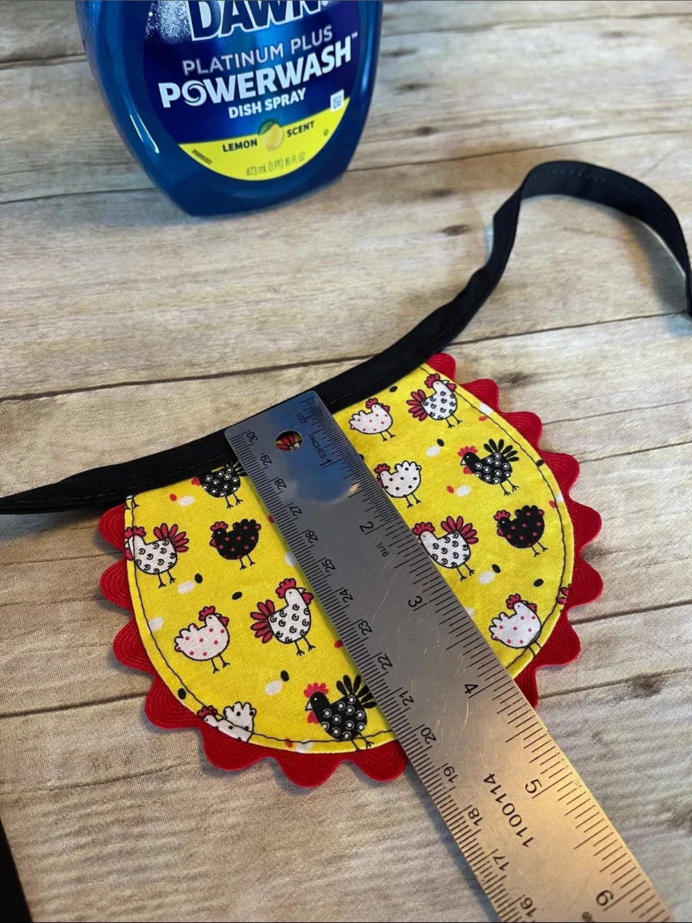 Reversible Apron Dish Soap Bottle - Dawn Powerwash - Chickens Front/Fall Back